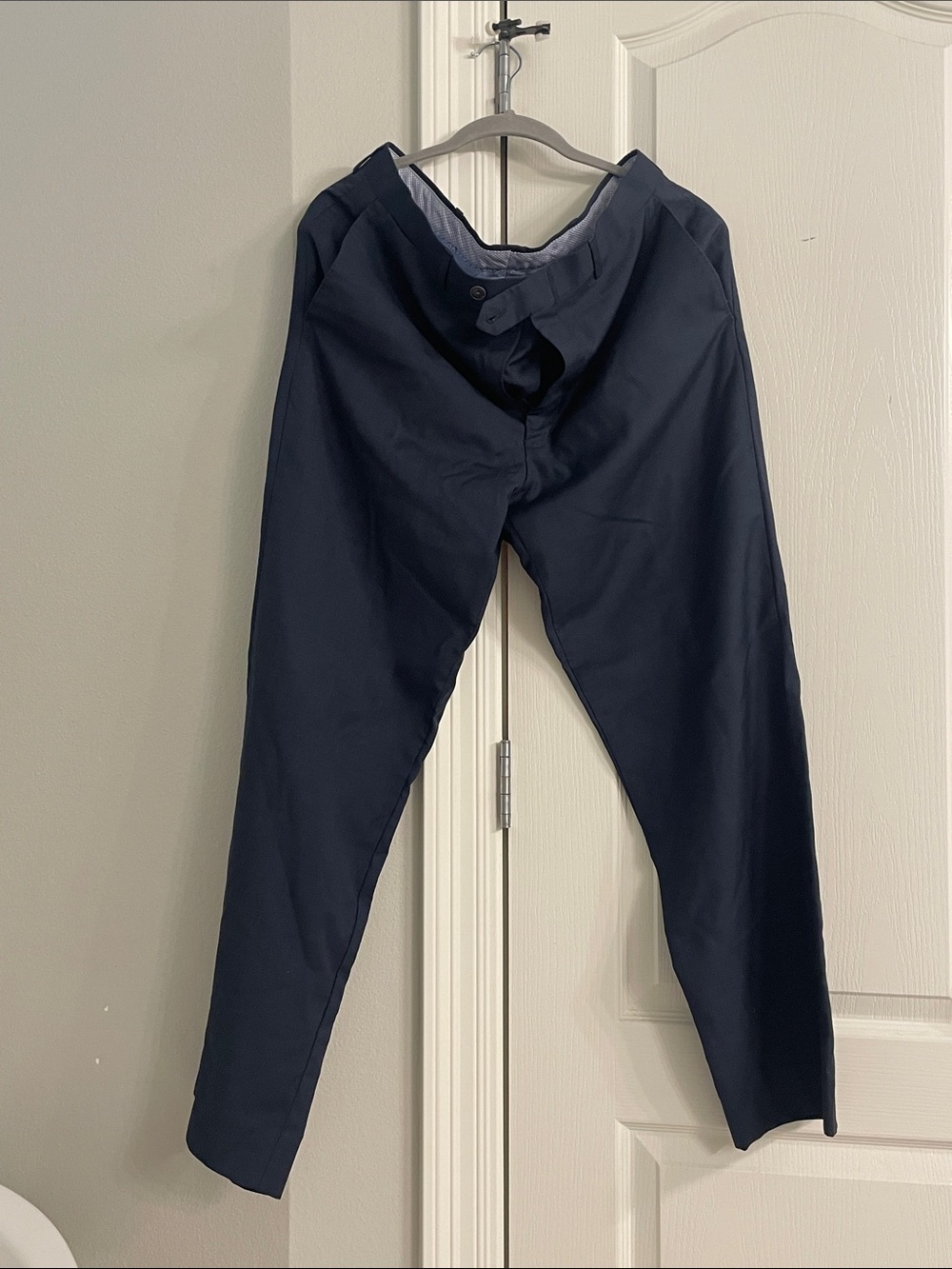 Hart Schaffner Navy Blue Casual Trousers